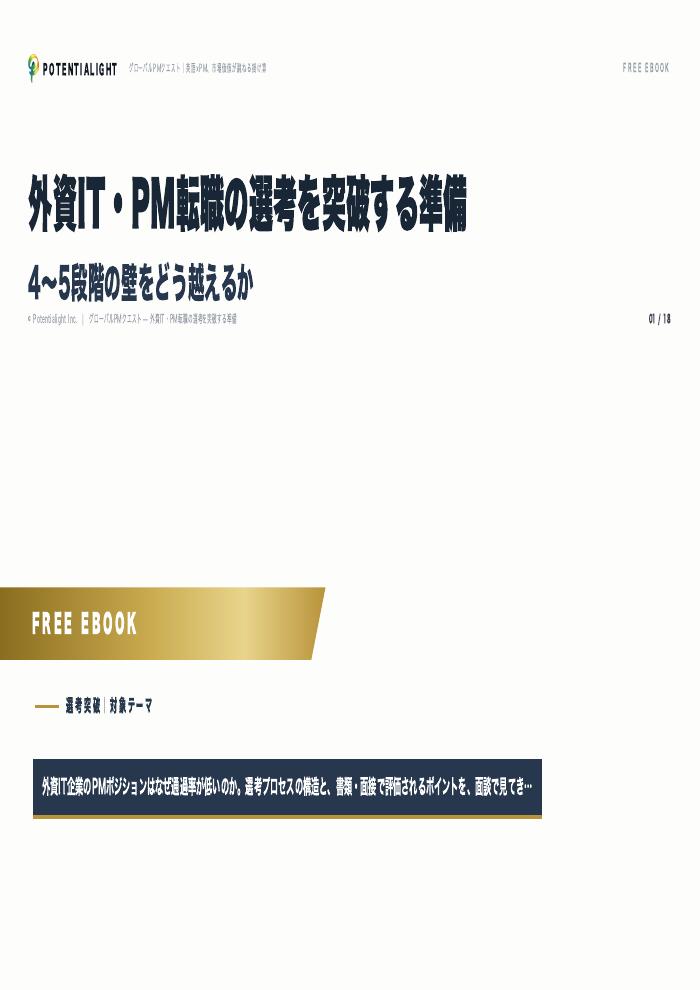 外資IT・PM転職の選考突破 eBook表紙