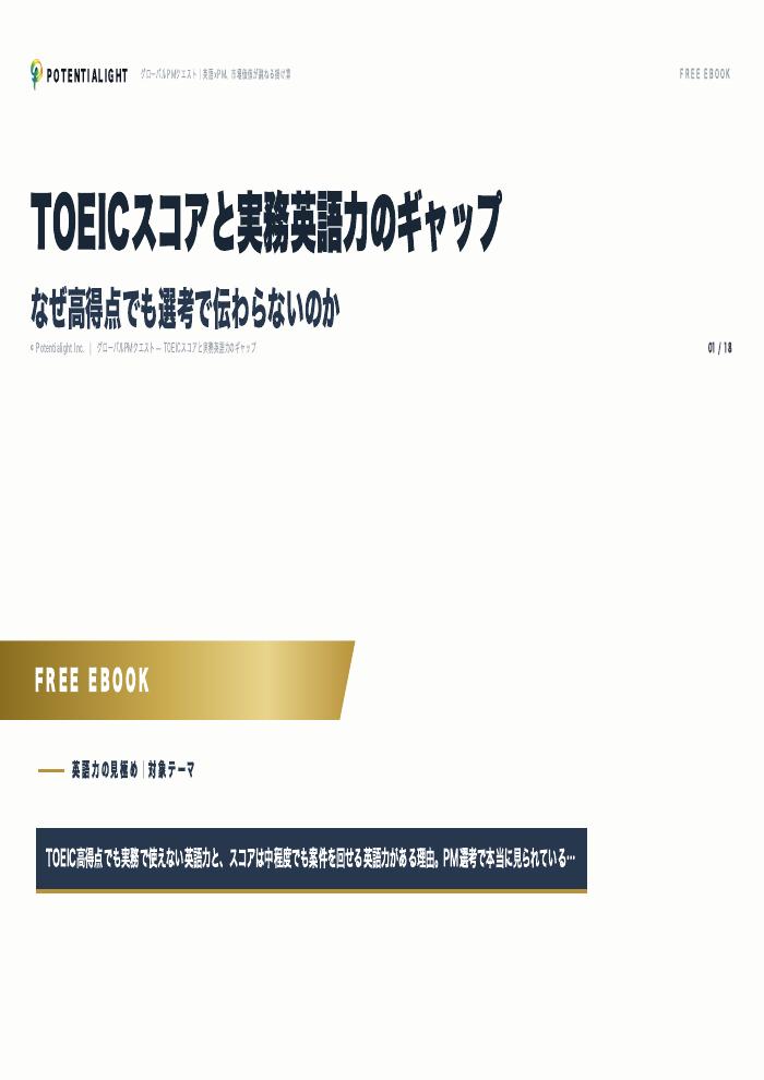 TOEICスコアと実務英語力 eBook表紙