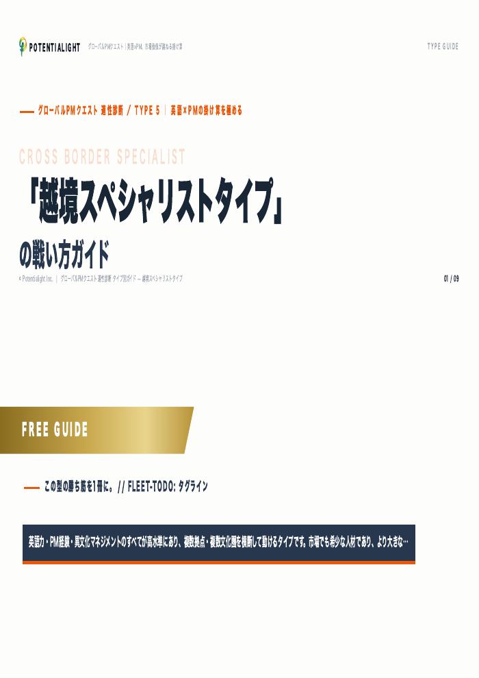 越境スペシャリストタイプの戦い方ガイド 表紙